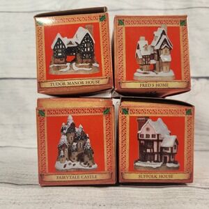 4 New David Winter Miniature Winter Village Ornaments